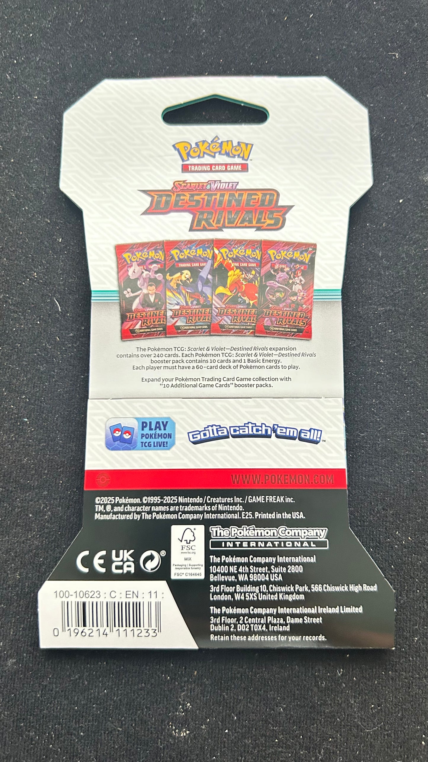 Pokemon TCG: Destined Rival Sleeved Booster pack