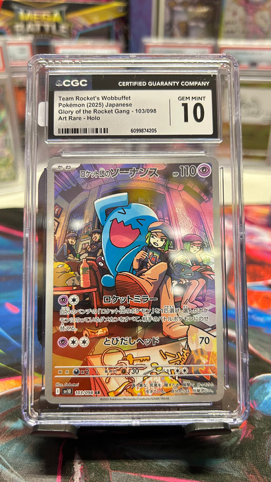 POKEMON SLAB: CGC 10 - Team Rocket's Wobbuffet